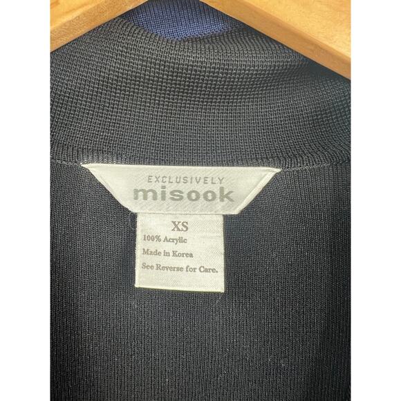 Exclusively Misook Black‎ Blue Knit Long Sleeve Blazer Jacket Size XS - Picture 3 of 7